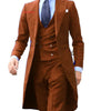 Royal Blue Long Tail Coat 3 Piece Gentleman Man Suit Smoking Da Sposo Moda Maschile Per Giacca Da Ballo Da Sposa Gilet Con