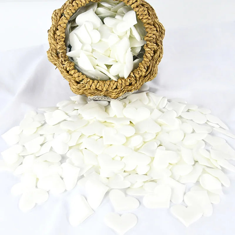 100/200Pcs Artificial Love Heart Petals Valentine's Day Wedding Party Confetti Petals Sponge Satin Fabric Table Bed Decorations
