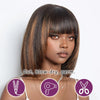 250% Density Straight Bob Wig Human Hair  Wigs with Bangs 2x1 Closure HD Lace Layered Cut Wig Bob Short Wigs Minimalism