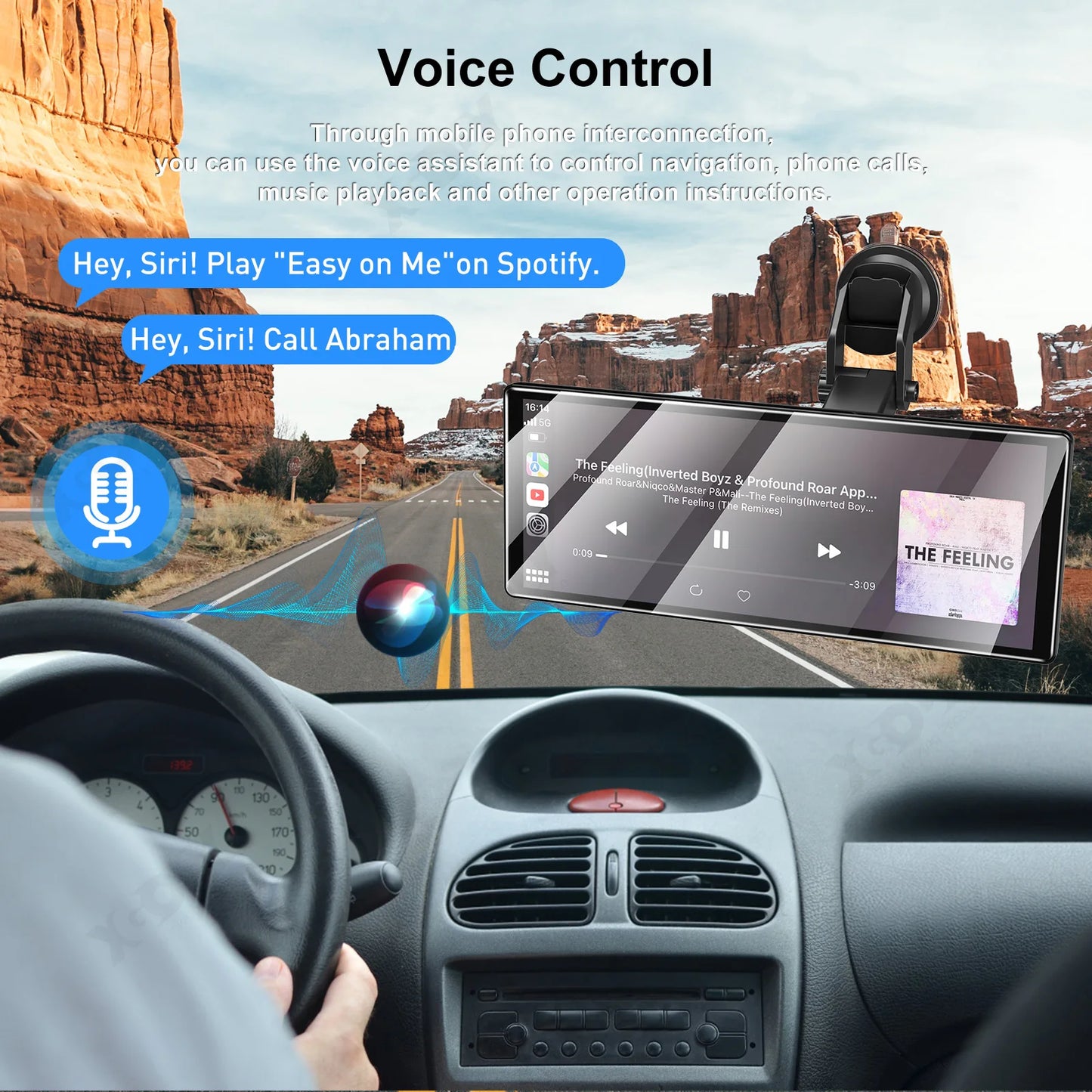 XGODY 11.3" 4K Dash Cam Wireless Carplay Android Auto Car DVR GPS WiFi Navigation Rearview Camera Dashboard Video