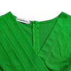 2024 summer new short sleeve V-neck waist solid color Tunle pencil skirt dress