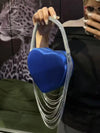 Bling Tassel Heart-shape Satin Bag Glitter Rhinestone Diamond Evening Bag Women Handbag Wedding Party Clutch Purse Crossbody Bag
