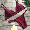 Bikini 2025 New Women's Split Solid Color Adjustable Size Swimsuit