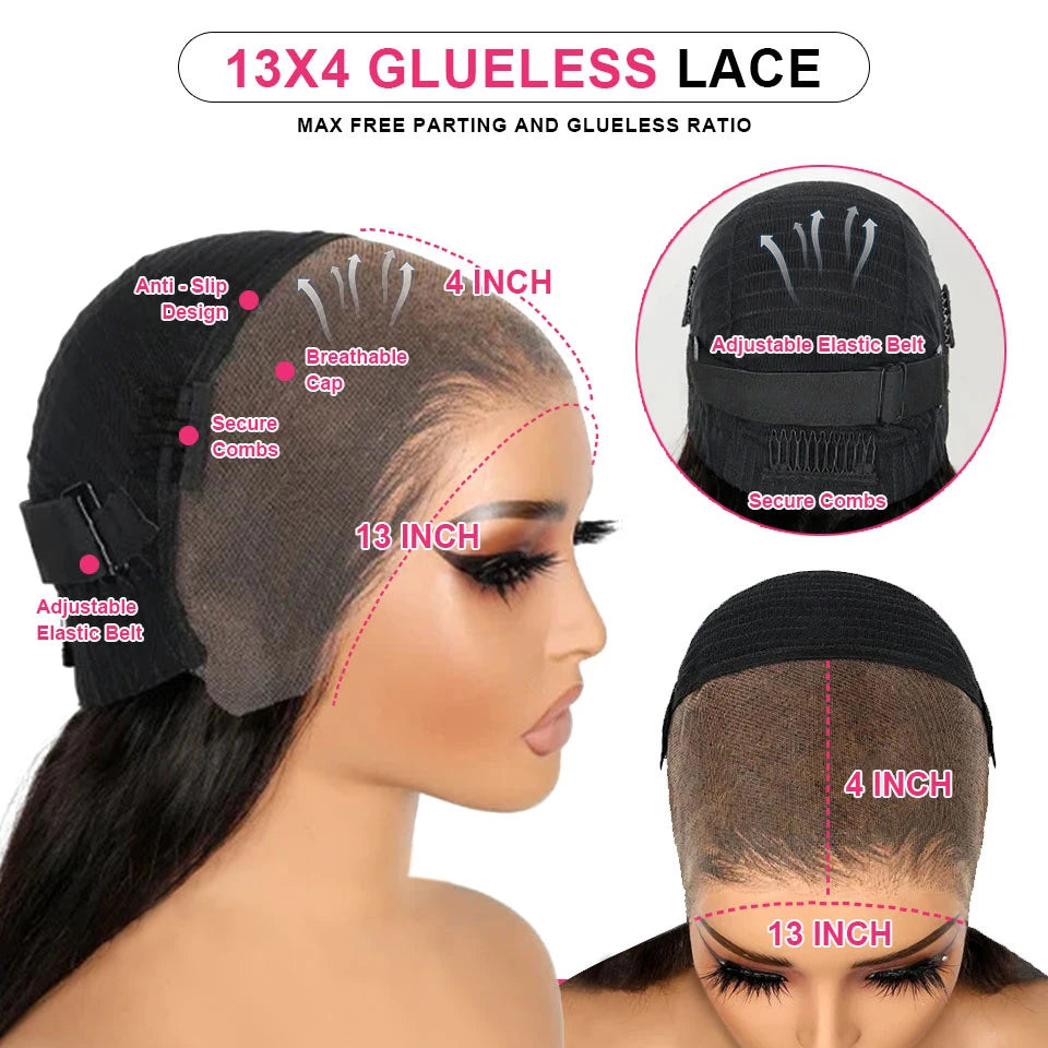 Glueless Pre Braided Wigs Deep Wave HD 13x6 Lace Frontal Wig Pre Everything Curly 13x4 HD Lace Front Human Hair Wigs Ready To Go