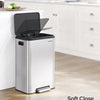 SONGMICS Kitchen Trash Can, 10.5-Gallon (40L) Garbage Can with Lid and Wide Foot Pedal, Soft Close and Stays Open