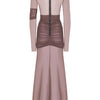 Articat Elegant Mesh Patchwork Long Sleeve Bodycon Party Club Evening Dress Sexy Double Layer Perspective Vestido Autum Clothing