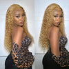 Honey Blonde Human Hair Wig Curly Wigs 13x6 Hd Lace Frontal Wig 13x4 Deep Wave Frontal Wig 30 Inch #27 Colored Human Hair Wigs