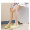 2025 New spring shoes for women green trainers platform lace up sneakers woman hip hop chunky sports shoes faux leather sneaker