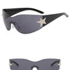 Sports Punk Sunglasses Goggle Y2k Luxury Brand Designer Sun Glasses Shades One Piece Around Eyewear Female Five Star Eyeglasses