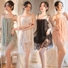 Sexy Pajamas Women's Lace Slip Dress Loose Dresses Nightgown Sleeping Summer Clothing Silk New Sexxy Nightie 2024 Pajama New