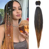 Purple Pink White 3 Tones Ombre Straight Braids Blend Hair Tinsel Festival Rave Hair Extensions for Girls Crazy Hair Day Braids