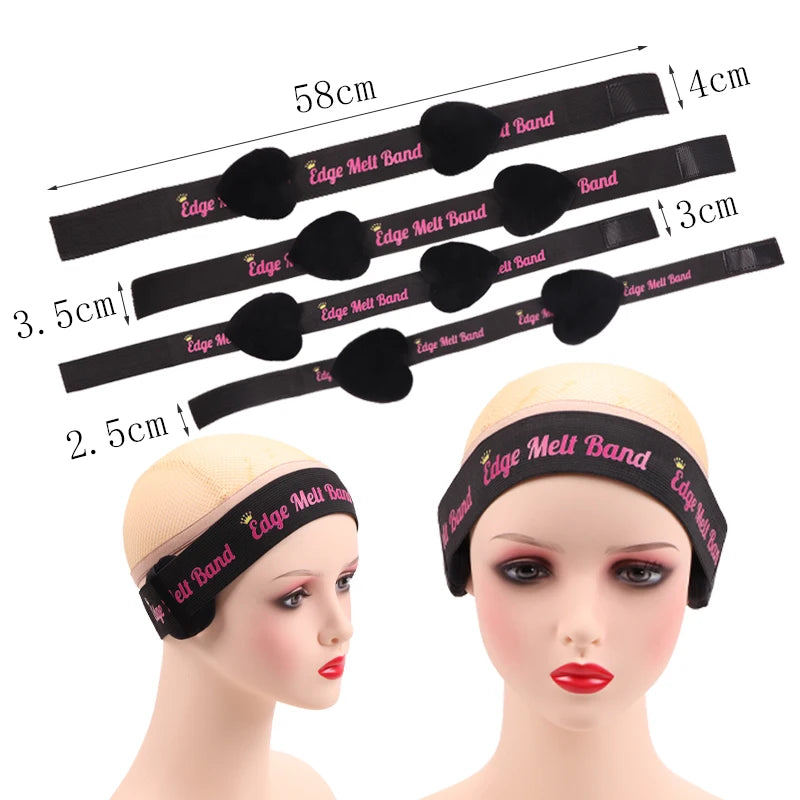 Lace Melting Band With Ear Cover Elastic Band For Wigs Black Wigs Edge Wrap To Lay Edges Wig Headband Lace Frontal Band