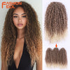 FASHION IDOL 200g 3pcs Afro Kinky Curly Braiding Hair Synthetic Crochet Hair 18 Inch Ombre Brown Passion Twist Hair Extensions