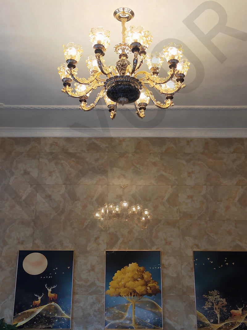 Chandelier Living Room Grand Luxury Crystal Lamp Dining Room Bedroom Decoration French Retro Chandelier Lighting Fixtures