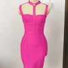 New Arrival Summer Style Sexy Cut Out Button Stretchy Elastic Bandage Dress 2022 Celebrity Designer Evening Party Dress Vestidos