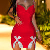 2024 Sexy Dress Women Solid Spaghetti Rhinestone Bodycon Backless Party Club Mini Dresses Ladies Split Hip Wrap Black Dress