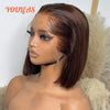 Lagos Hairline Straight Bob Human Hair Wig Short Dark Blonde 13x4 HD Lace Frontal Glueless Wigs Preplucked Ready To Wear