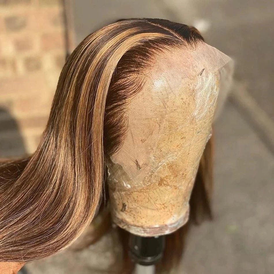 P4/27 Color Highlight Wigs 13x4 Lace Frontal Wig For Women Straight Lace Front Human Hair Wigs Preplucked Wig 100% Human Hair