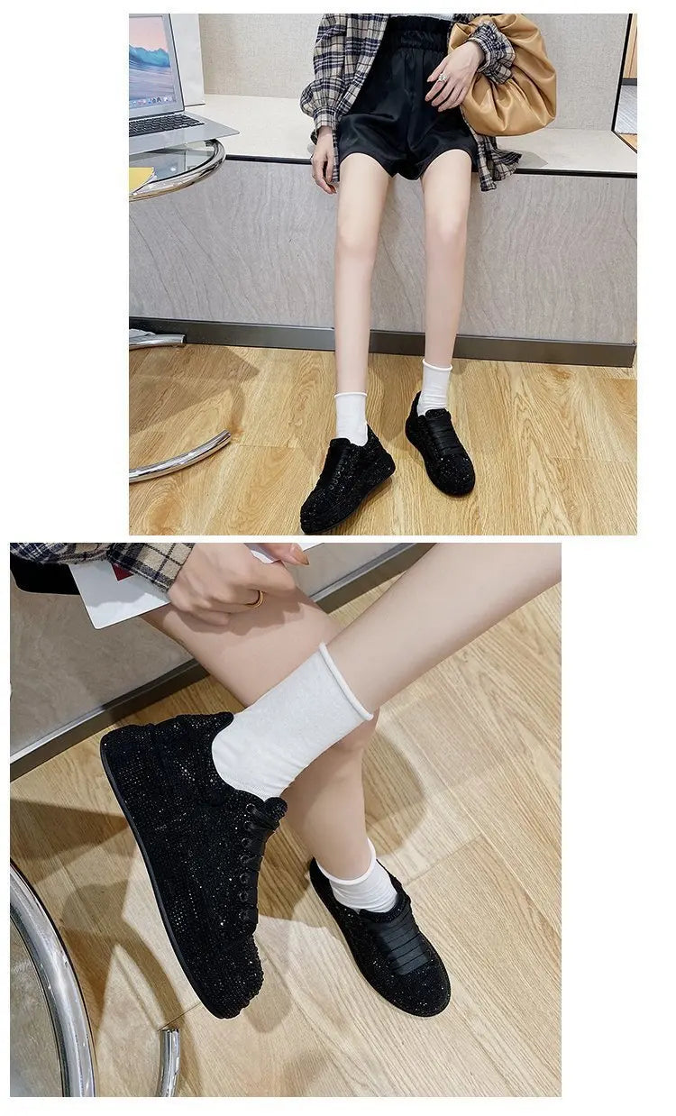 Brand Women's Sneakers Luxury Rhinestones Women Causal Shoes Designer Platform Sport Shoes Fashion Comfort Women Shoes Plus Size