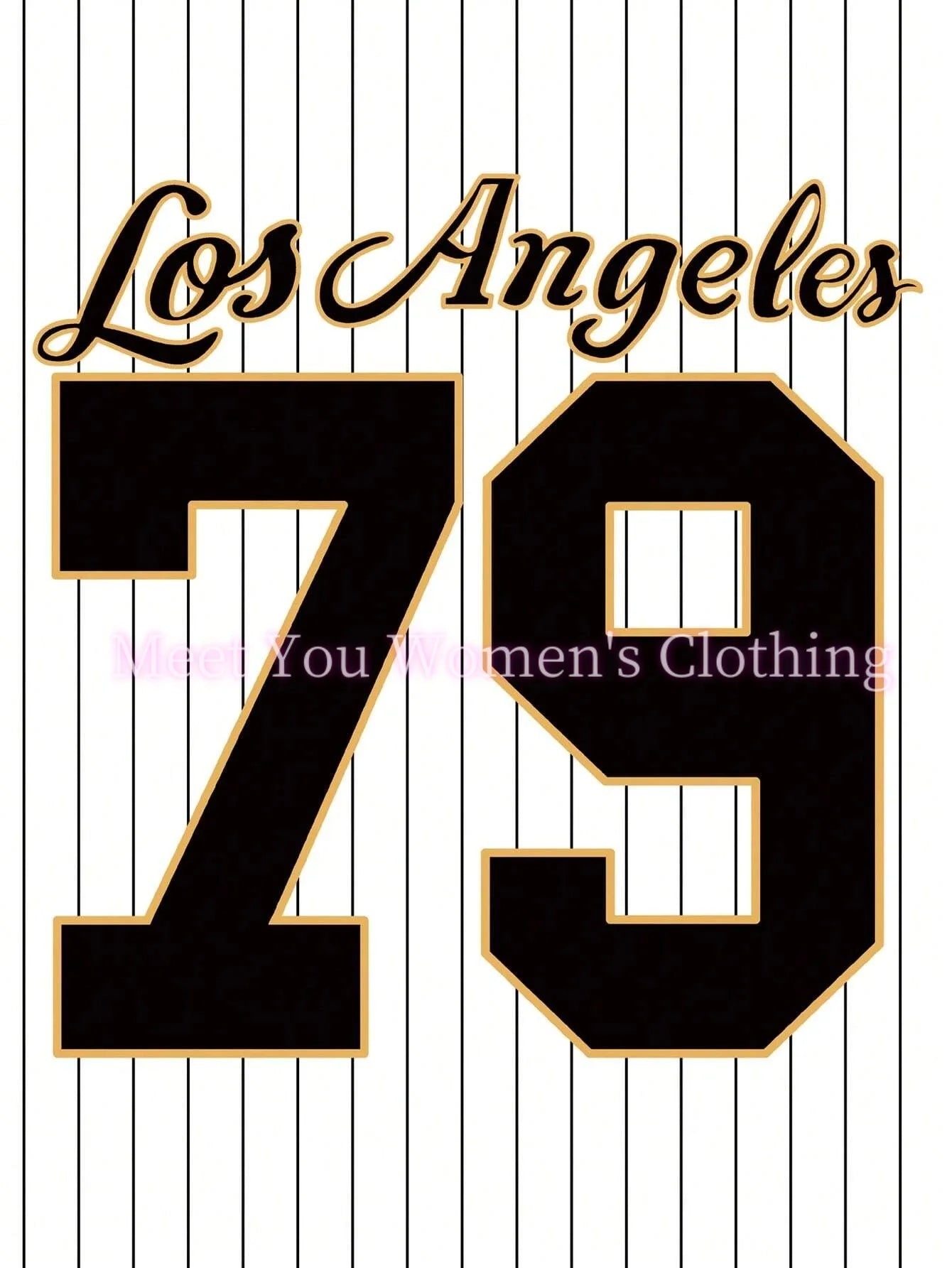 Women Los Angeles Number 79 Print V-Neck Short Sleeve T-Shirt Summer Graphic Tee Baseball Jerseys Stripe Oversized Sport T-Shirt