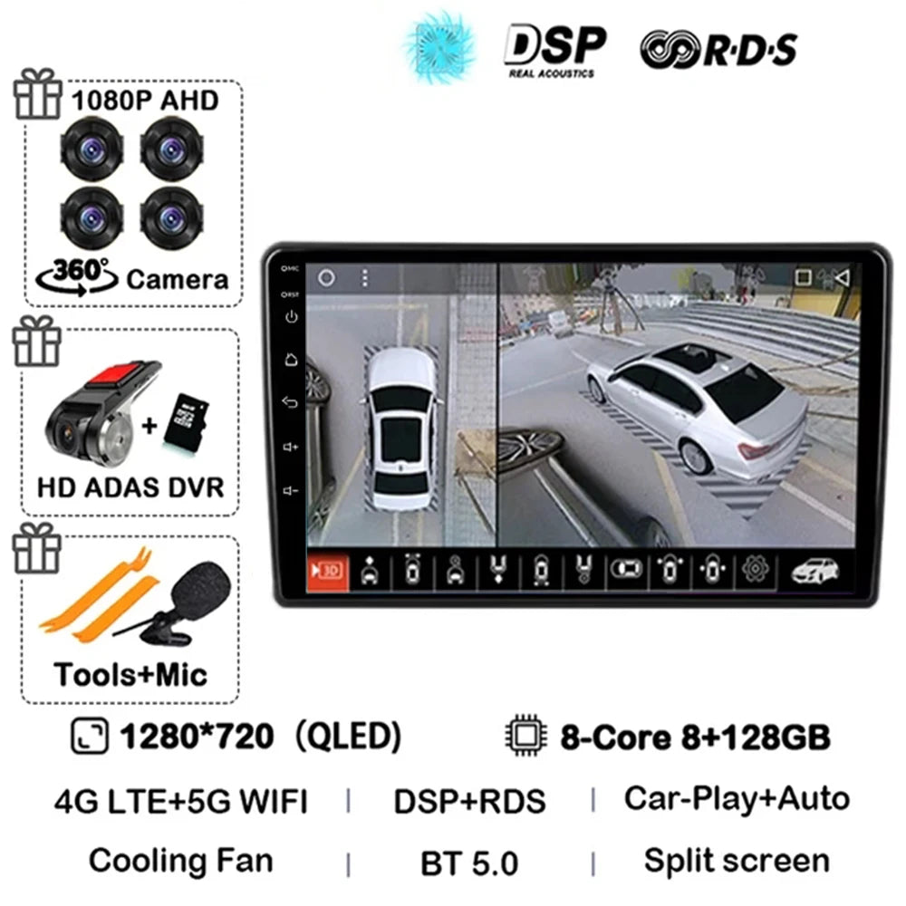 Carplay Auto Android 14 Car Radio For Honda Element YH 2002 2003 2004 2005 - 2011 GPS BT Multimedia 2Din Player Stereo DVD Video