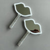 Women's Mirror Eyelash Extension Mirror Sticking Diamond Hand Mirror Fashionable High-end Beauty Handle Mirror Cosmetics Mirrors