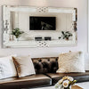 Rectangular Wall Mirror Crystal Crush Diamond Decor 47.2”x23.6” Luxury Shine Silver Mirror for Living Room, Bedroom,Hallway