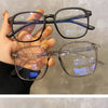 Square polygon Frame Plain glasses blue membrane Glasses all can match Men Women Fashion glasses lenses Blocking Glasses Eyewear