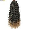 Beach Curl Crochet Hair Gogo Curl Crochet Hair 18 Inch Ombre Brown Blonde Bug Ginger T30 Synthetic Deep Wave Twist Crochet Braid