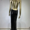 Women Summer Luxury Sexy Backless Halter Black Mesh Sequins Maxi Long Gowns Dress Elegant Celebrity Evening Party Club Dress