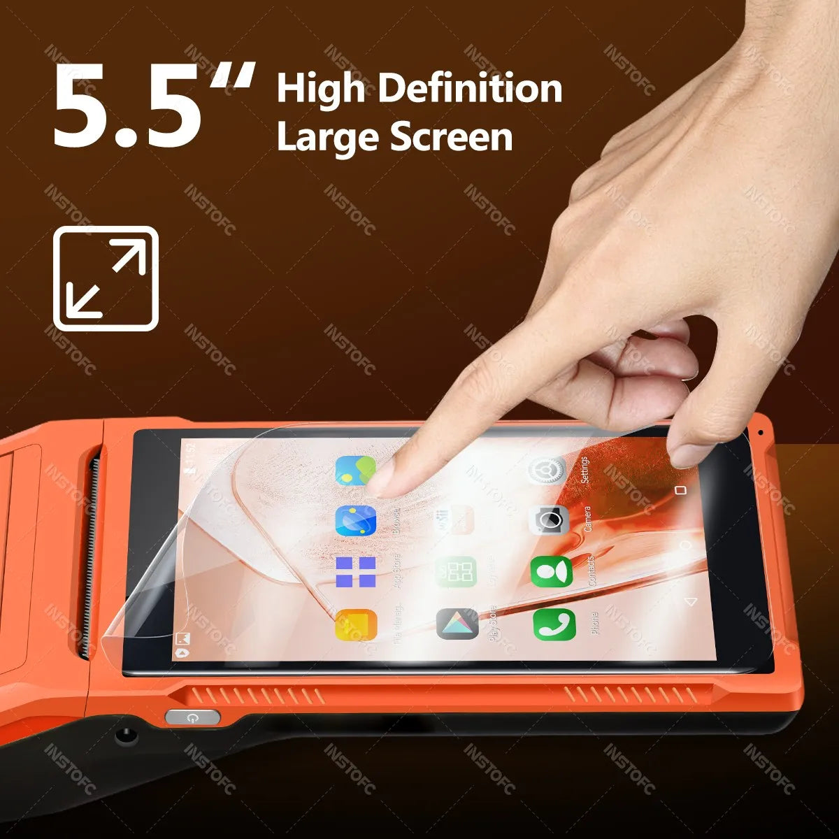 Handheld POS Receipt Printer for Android 8.1 1D 2D QR Barcode Scanner PDA Terminal Support 3G WiFi Touchscreen 58mm Width