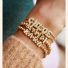 DOREMI Fat Bubble Slide Initial Letters Bracelet Full Crystal Letters Women Name DIY Sliding Slider Letter Bracelets