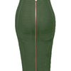 16 Colors Sexy Solid Zipper Orange Blue Black Red Bandage Skirt Women Elastic Bodycon Summer XL XXL Pencil Skirts 58cm