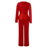 Luxury Jumpsuits & Rompers for Women Round Neck Beaded Transparent Sleeve High Waisted Elegant Female Birthday Party Overalls