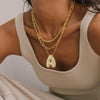 18K Gold Plated Waterproof Thick Bubble Alphabet Letter Clavicle Choker Necklace Sparkling Rhinestone Balloon Initial Jewelry