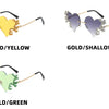 Rimless Sunglasses Women Luxury Brand Rhinestone Sun Glasses Ladies Cute Heart Shape Punk Party Eyewear очки від сонця женские