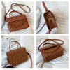 Solid Plaid Crossbody Bags For Women, Chain Decor Fashion Shoulder Bag Ladies Handbag For Daily Used