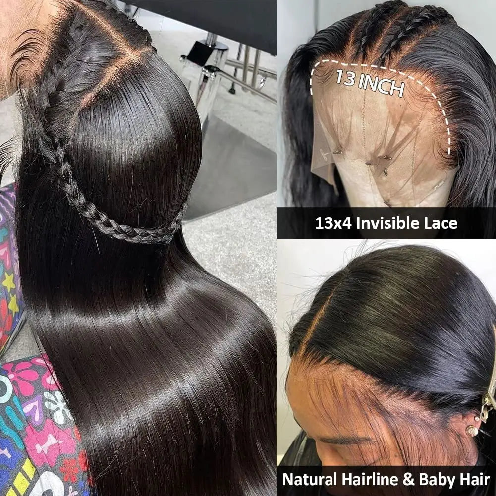 Hd Lace Frontal Wig 13x6 Lace Front Wig Human Hair 30Inch Bone Straight Transparent Lace Human Hair Wigs HD Lace 4x4 Closure Wig