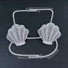 European and American fashion exaggerated shell shaped bikini chest chain sexy rhinestone chest chain nightclub party body chain