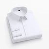 Men's long sleeved elastic shirt, non ironing business dress, professional work attire, stand up collar shirt