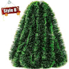 Christmas Tinsel Ribbons Garland Green Cane Wreath Xmas Tree Hanging Pendent Ornaments Wedding Party Supplies Home Decor