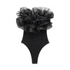 Willshela Women Fashion Ribbed Bodysuit With Organza Ruffle Vintage High Elastic Sexy y2k Female Chic Lady Tops body femme