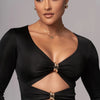 Mozision hollow out long sleeve sexy maxi dress for women fashion solid V neck back split bodycon club long dress elegant