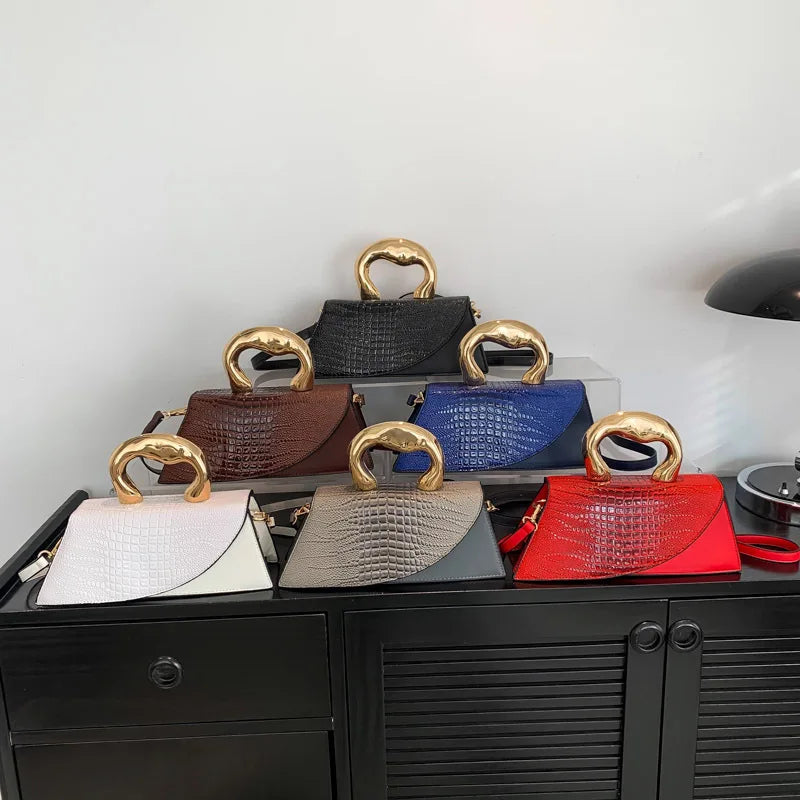 Solid Alligator PU Shoulder and Crossbody Bags Personality Designer Style High Quality Hand Bags for Women 2024 Fashion Hot Sale