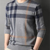High Quality Luxury Men's Knitted Pullover Autumn Winter O-Neck Striped Wool Sweater British Casual Fashion Versatile Knitwear