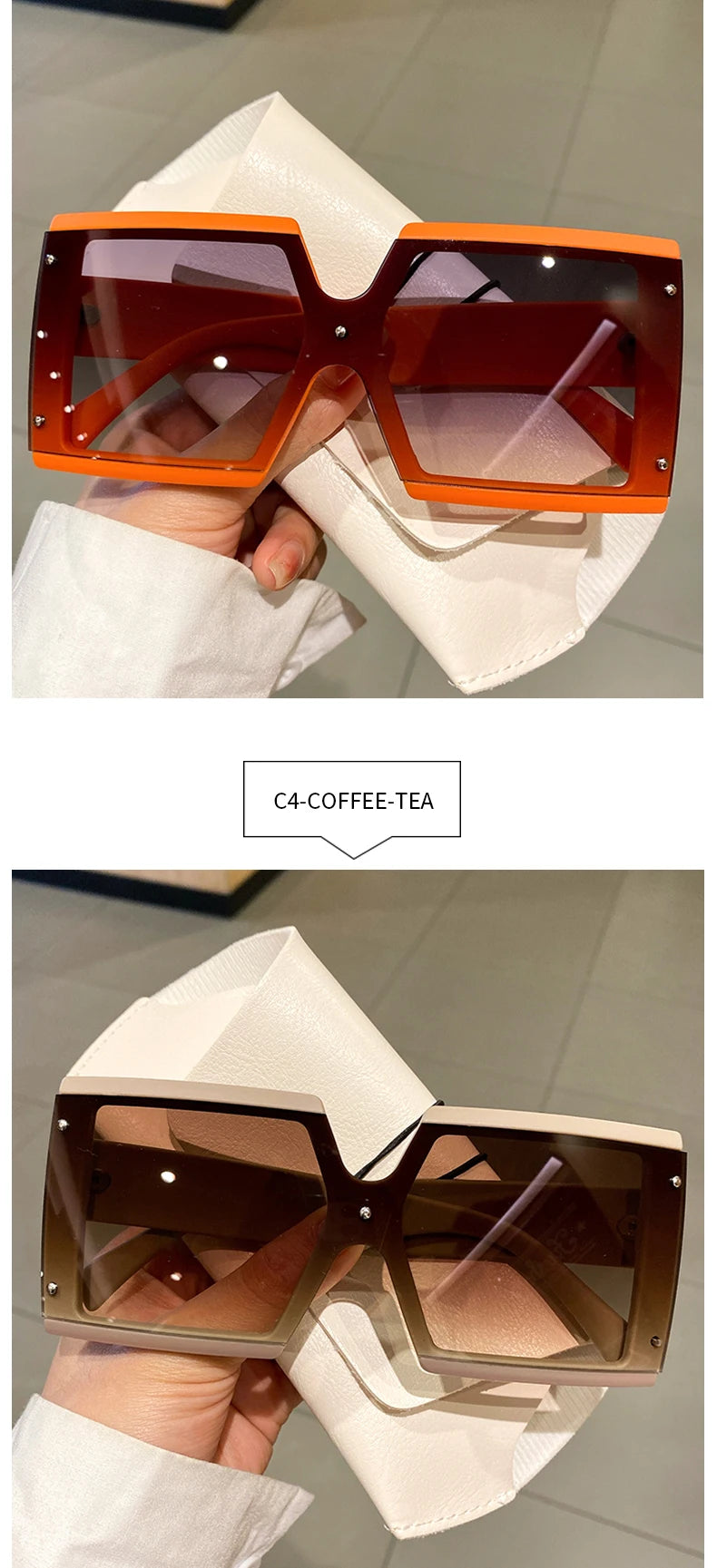 KAMMPT Square Oversized One-pieces Sunglasses Men Women Trendy Gradient Goggle Eyewear Fashion Luxury Brand Design Sun Glasses