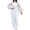 Mesh Jumpsuit Women White Overalls Party Lace Rompers New In Bodysuit One Piece Long Sleeve Summer Long Pants Y2k Spring Work