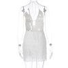 Articat 2024 Summer New Sexy Hollow Out Lace Up Hanging Women Dress Temperament Vestido Short Skirt Slim Party Vacation Beach