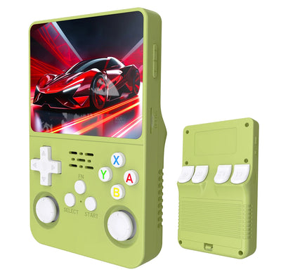 Green R36S Retro Handheld Video Game Console Linux System 3.5Inch IPS Screen R35s Pro Portable Pocket Video Player 64G 128G 256G