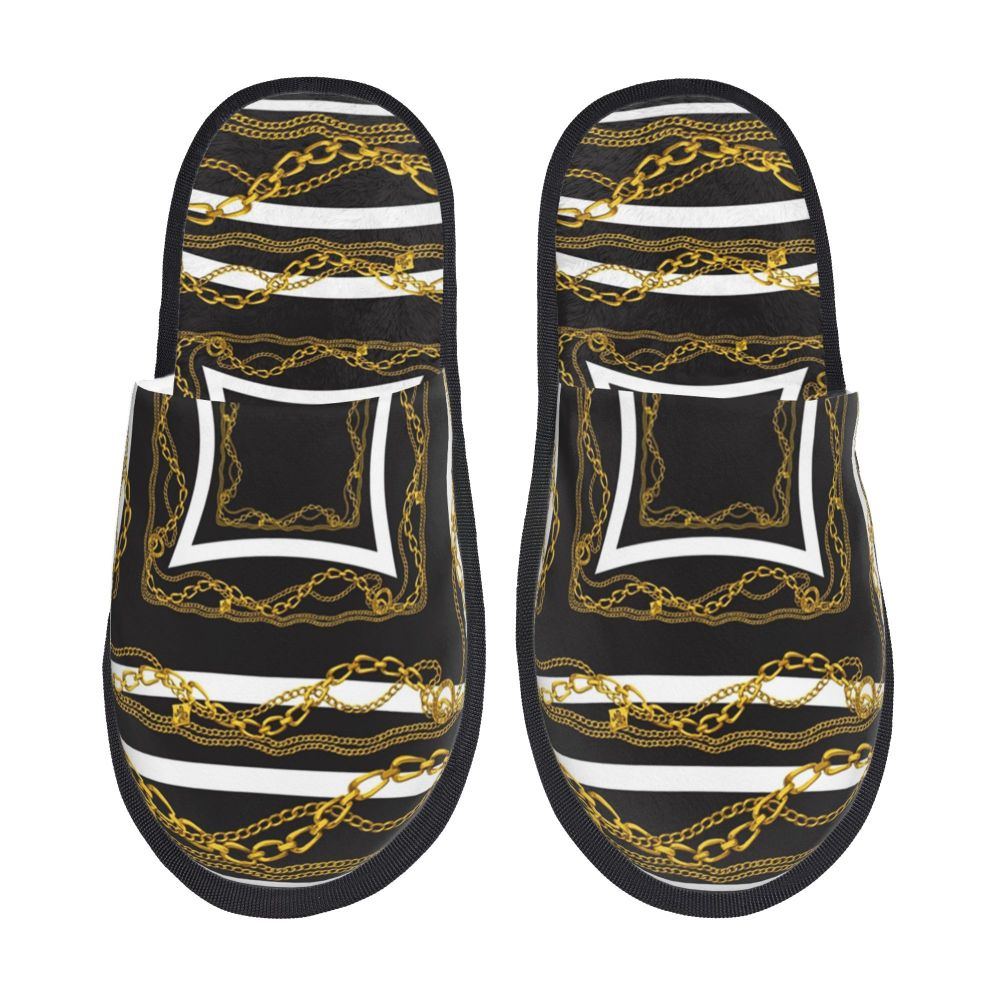 Custom Queen Of Absolutely Everything Gold Baroque Soft Memory Foam House Slippers Women Comfy Warm Anti-skid Sole Slipper